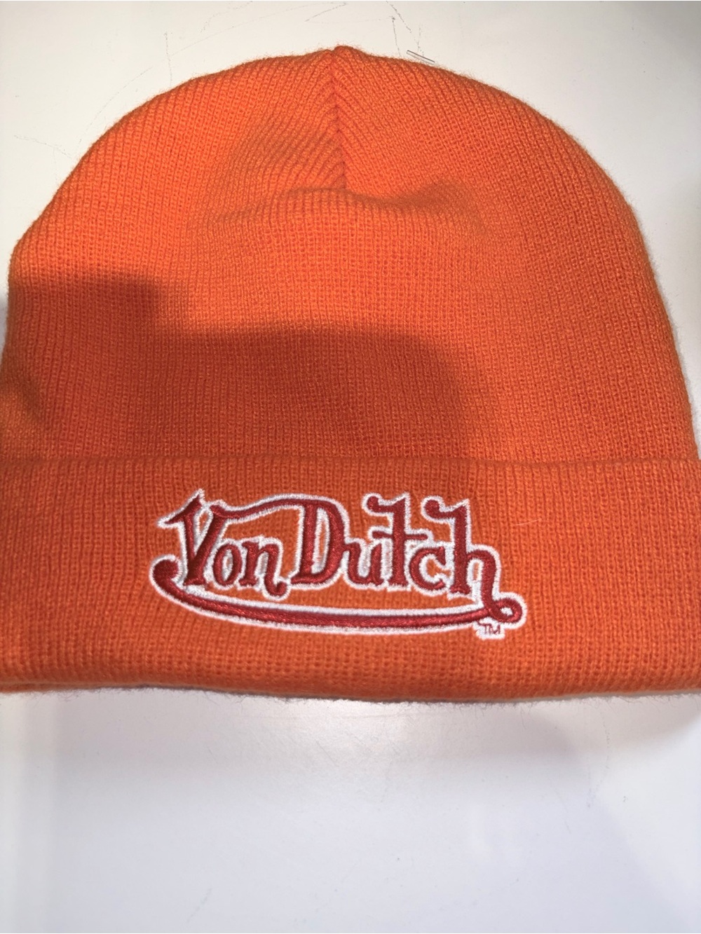 Von Dutch Adult Orange Knit Beanie
